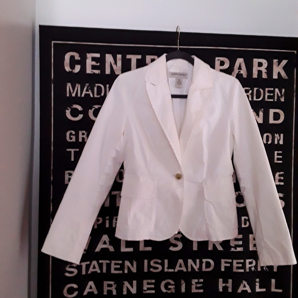 BANANA REPUBLIC White Blazer Suit Jacket sz 6